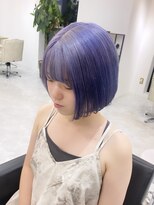 リル 溝の口(LiL)&nbsp;切りっぱなしボブにくすみラベンダーブルー