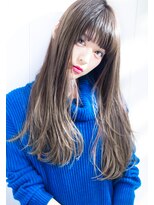 ルーヴル 西宮北口(Louvre)&nbsp;カーキベージュ・パッツン前髪・グレーベージュ・ロング