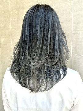 オーロ(ORO) ワンレン前髪ネビージュ黒髪ボブルフ