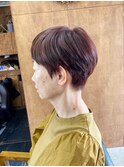 【山本智文】大人女性ピンクブラウンベリーショートカット