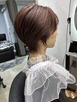 エトラ 渋谷店(etora)&nbsp;透明感 ショート プチウルフ ピンクカラー