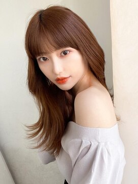 アフロート エル 大阪(AFLOAT L) 20代大人かわいい外ハネセミロング × ミルクティーベージュ