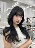 前髪顔まわり韓国ヘアレイヤーカットサイドバンク2wayバンク韓国