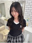 黒髪ロング×顔周りレイヤー