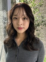 メゾンアクア 表参道(Maison ACQUA) +小顔ミディアムパーマミディアムデジタルパーマボブパーマ黒髪