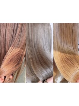 人気の透明感カラーはF’linoで！ハイトーンもケアブリーチでダメージ軽減☆白髪ぼかしにも◎