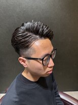 リレーションメンズヘアー(RELATION MEN'S HAIR)&nbsp;シャドウパーマフェードカットマンバンヘアアップバング短髪