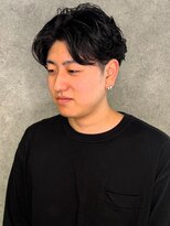 キャパ セントラル 天神 大名店(CAPA central)&nbsp;ビジネスカット ニュアンスパーマ ツーブロック 黒髪 20代