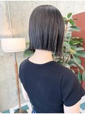 切りっぱなしボブ×地毛風グレージュ