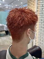 ハイライトメンズ波巻きスパイラルパーマサーフスタイルウルフ