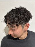 ツイストスパイラルツーブロックメンズパーマ 