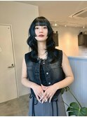 ショートボブくびれヘアアプリコットオレンジタッセルボブ