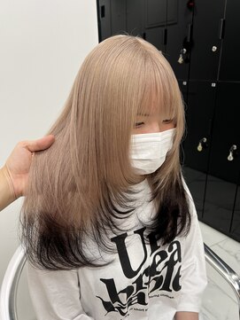 ラピス 渋谷本店(Lapis) ミルクティーベージュ/レイヤーカット/エンドカラー/髪質改善