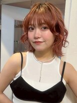 ハニーシブヤ(HONEY shibuya)&nbsp;くるくるウエーブパーマ/アプリコットオレンジ/プードルボブ3