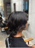 メンズボブウルフスパイラルパーマメンズメディアム