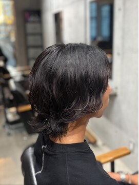 ブルニール 心斎橋(BLEUNIR) メンズボブウルフスパイラルパーマメンズメディアム