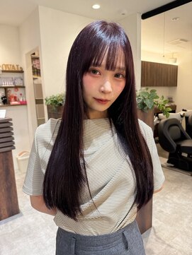 オーバルヘアー(OVAL hair) 艶髪/パープルブラウン/ストレートロング
