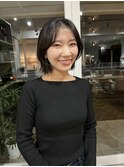 ストレート外はねくびれボブ/大人切りっぱなしボブ