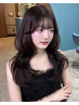 ボタン 熊本(VOTAN) 韓国ヘア/レイヤーカット/前髪顔まわり/ラベンダー/ブリーチなし