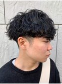 フェザーパーマサーフカール刈り上げセンターパート