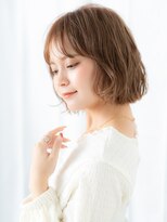 ドクターズサロン LAB 小山店&nbsp;ニュアンスパーマミルクティーカラーふわミニボブl小山20代30代