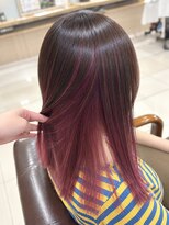 アース 都城川東店(HAIR & MAKE EARTH)&nbsp;ピンクインナーカラー×ダークブラウン