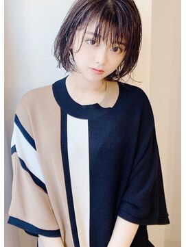 ゼロナナ バイ アフロート(07 by afloat) 夏耳かけ毛先パーマイメチェンフォギーベージュショート