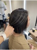 #黒髪#ボブルフ#ネビージュ#小顔#ワンレン