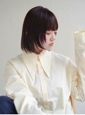 ミディアムヘア/斜めバング/グレージュカラー/甲府駅