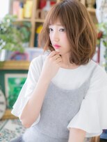 カバーヘア イヴ 戸頭店(COVER HAIR EVE)&nbsp;斜めバングインナーハイライトくせ毛風ミディc4戸頭20代30代40代