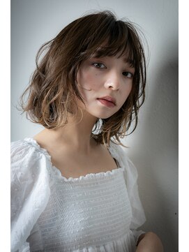 カバーヘア ブリス 志木南口駅前店(COVER HAIR bliss) イヤリングカラーゆるふわエアリーボブパーマw志木10代20代30代