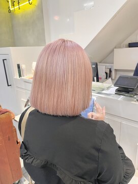 ネオリーブカフ 鶴ヶ峰店(Neolive caff) ボブ　ホワイトピンク　ダブルカラー