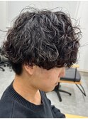 波巻きパーマメンズパーマメンズヘアツーブロックツイストパーマ