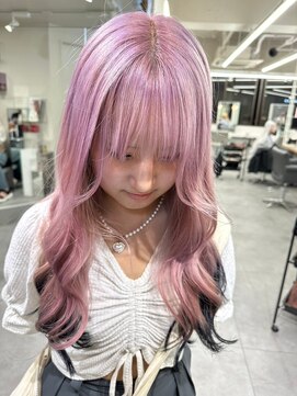 ベレーザ 渋谷(BELEZA) 8771ニュアンスカラーホワイトピンク波巻きミルクティーピンク