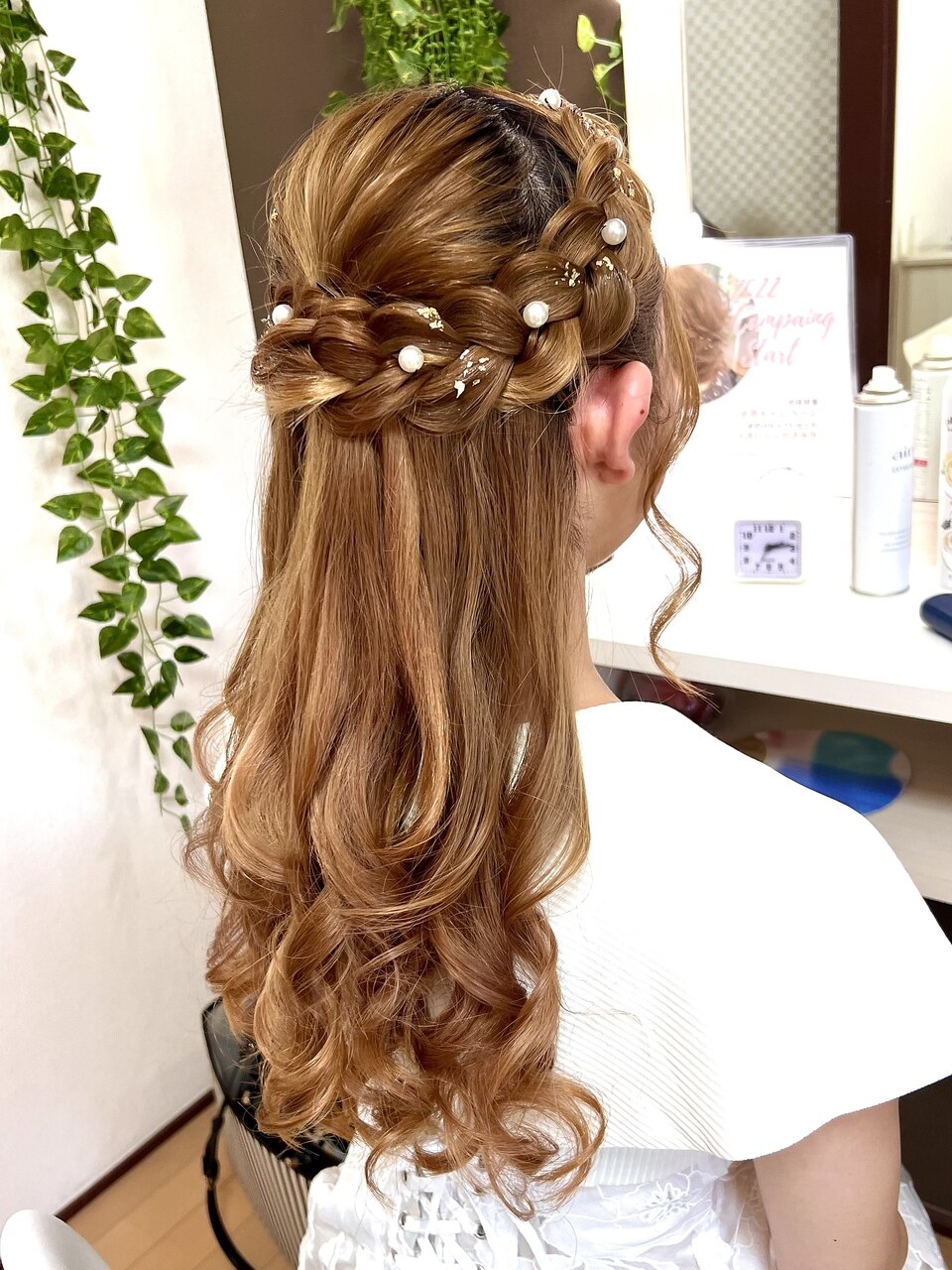 編み込みハーフアップ【品川/ヘアセット】：L229349098｜ジェシータ