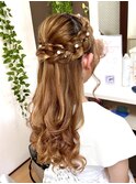 編み込みハーフアップ【品川/ヘアセット】
