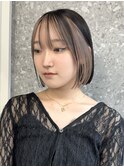 インナーカラーボブフェイスフレーミンググレージュベージュ30代
