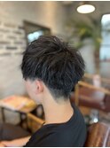 ショートマッシュ　×   波巻きアレンジ