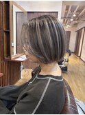 ボブ×バレイヤージュカラー