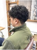 刈り上げセンターパート/波巻きツイストスパイラル/恵比寿