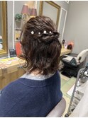 ハーフアップヘアセット
