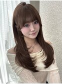【Hina天神美容室】オリーブベージュ×レイヤーカット
