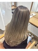 ハイライトデザインカラーレイヤーカット髪質改善トリートメント