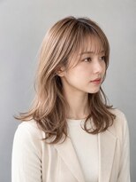 トリニティ(trinity) ブリーチダブルカラー シースルーバング レイヤー ベージュ