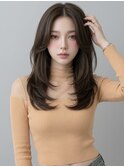 結べるレイヤーカット×くびれヘア×ハッシュカット×ミディアム