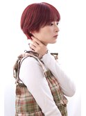 20代30代40代 オレンジ ショートボブ 丸みショート