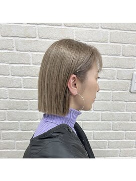 アボックス(abox) 切りっぱなしボブ×ミルクティーベージュ