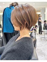 ショートボブ髪型30代40代50代前髪あり前髪なし面長丸顔【荒牧】