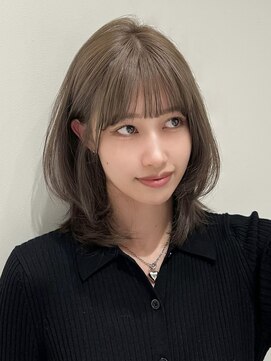 ノイ(noi) 顔周りレイヤーカットグレージュカラーくびれボブベージュカラー