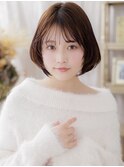 大人ガーリー丸みボブひし形レイヤーカットa北浦和20代30代40代